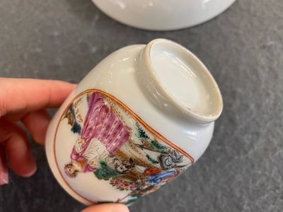 Een Chinese famille rose kop en schotel met Europees decor, Qianlong — foto 6