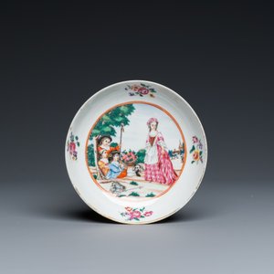 Een Chinese famille rose kop en schotel met Europees decor, Qianlong — foto 3