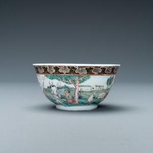 Een Chinese famille rose kop en schotel met oogstdecor, Yongzheng — foto 5