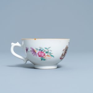 Een Chinese famille rose kop en schotel voor de Nederlandse markt met de wapens van Van Scholten en Wesele, Qianlong — foto 6