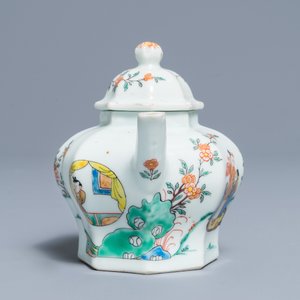 Een Chinese famille rose octagonale 'Romance of the Western chamber' theepot, Yongzheng — foto 5
