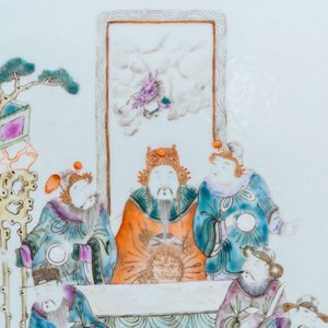 Een Chinese famille rose plaquette, 19e eeuw — foto 2