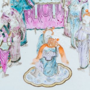 Een Chinese famille rose plaquette, 19e eeuw — foto 3