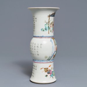 Een Chinese famille rose 'rijstproductie' vaas, Kangxi merk, 19e eeuw — foto 2
