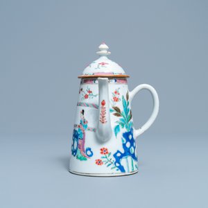Een Chinese famille rose 'Romance of the Western Chamber' chocoladekan, Yongzheng — foto 6