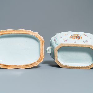 Een Chinese famille rose terrine met wapen van 'De Calenberg - De Pascale' voor de Belgische markt, Qianlong, ca. 1755 — foto 7