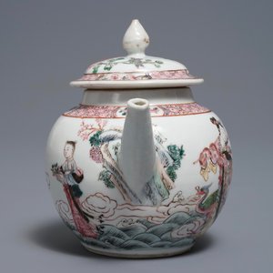 Een Chinese famille rose theepot met de onsterfelijke Lan Cai He, Yongzheng — foto 2