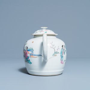 Een Chinese famille rose theepot met deksel, Guangxu merk en periode — foto 3