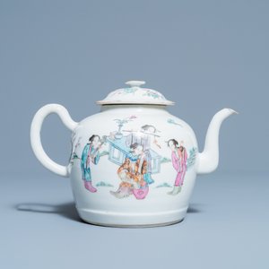 Een Chinese famille rose theepot met deksel, Guangxu merk en periode — foto 4