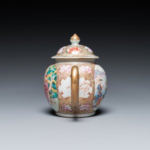 Een Chinese famille rose theepot met mandarijns decor, Qianlong — foto 5