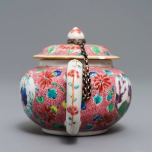 Een Chinese famille rose theepot met zilveren montuur, Yongzheng — foto 5