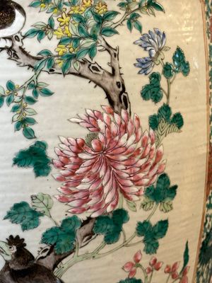 Een Chinese famille rose tuinzit met vogels tussen bloesemtakken, 19e eeuw — foto 13