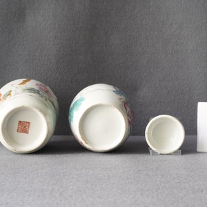 Een Chinese famille rose vaas en een dekselpot met boeddhistische leeuwen, 19/20e eeuw — foto 10