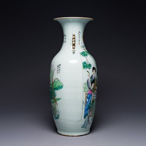 Een Chinese famille rose vaas, gesigneerd Yu Zhao 余钊, 19/20e eeuw — foto 3