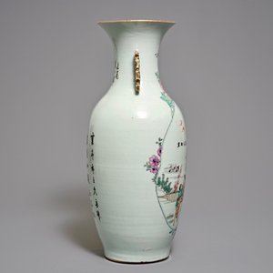 Een Chinese famille rose vaas met de onsterfelijke Magu met hert, 19/20e eeuw — foto 2