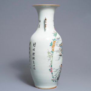 Een Chinese famille rose vaas met Liu Hai, 19/20e eeuw — foto 2