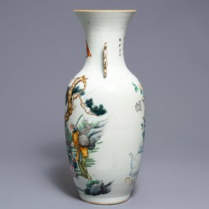 Een Chinese famille rose vaas met tweezijdig decor, 19/20e eeuw — foto 4