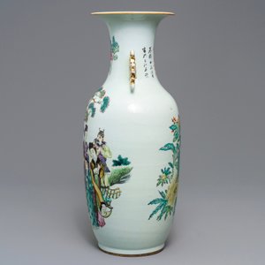 Een Chinese famille rose vaas met tweezijdig decor, 19/20e eeuw — foto 5