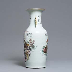Een Chinese famille rose vaas met tweezijdig decor, 19/20e eeuw — foto 4