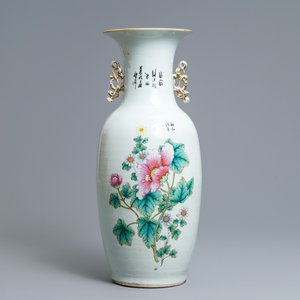 Een Chinese famille rose vaas met tweezijdig decor, 19/20e eeuw — foto 3