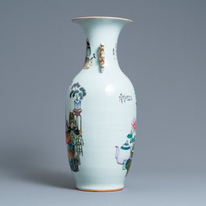 Een Chinese famille rose vaas met tweezijdig decor, 19/20e eeuw — foto 4