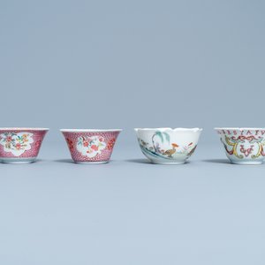 Een Chinese famille rose VOC-kop, een Pronk-kop en twee koppen en schotels, Yongzheng/Qianlong — foto 6