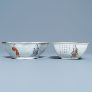 Een Chinese famille rose zoetvleesset of rijsttafel met 'Wu Shuang Pu' decor, 19e eeuw — foto 10