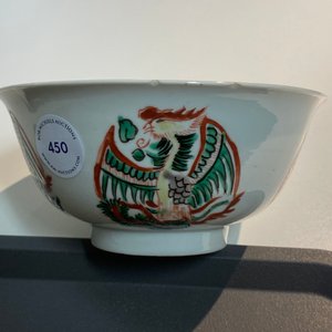 Een Chinese famille verte 'feniksen' kom, Chenghua merk, Kangxi — foto 10
