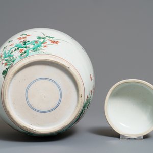 Een Chinese famille verte gemberpot met deksel, Kangxi — foto 6