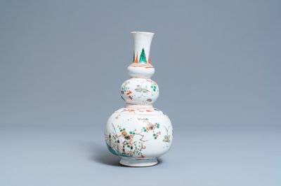 Een Chinese famille verte kalebasvaas, Kangxi