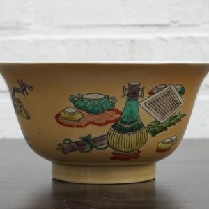 Een Chinese famille verte op zeemleer ondergrond kom, Kangxi — foto 8
