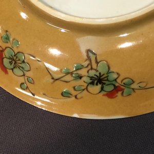 Een Chinese famille verte op zeemleer ondergrond kop en schotel, Kangxi — foto 12