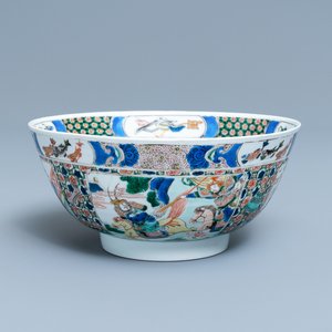 Een Chinese famille verte 'Romance of the Western Chamber' kom, Kangxi — foto 1