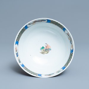 Een Chinese famille verte 'Romance of the Western Chamber' kom, Kangxi — foto 6