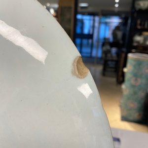 Een Chinese famille verte schotel met poederblauwe fondkleur, 19e eeuw — foto 4