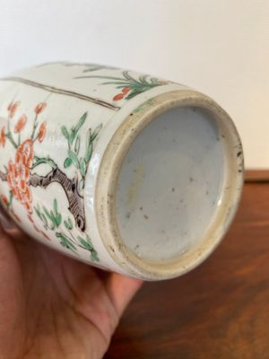 Een Chinese famille verte 'vier seizoenen' dekselvaas, Kangxi — foto 9