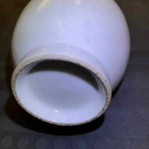 Een Chinese flesvormige blanc de Chine vaas met onderglazuur floraal decor, ca. 1900 — foto 11