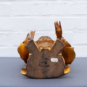 Een Chinese gelakte en vergulde houten figuur van Boeddha, 18/19e eeuw — foto 41