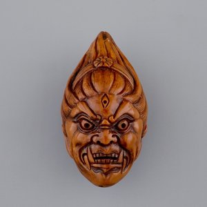 Een Chinese gesculpteerde walnoot, gesigneerd, 20e eeuw — foto 1