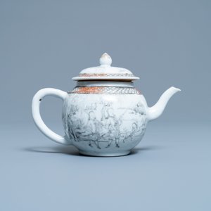 Een Chinese grisaille theepot met Europese jagers, Yongzheng — foto 4
