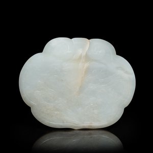 Een Chinese houten dekseldoos met een 'ruyi' plaquette in witte jade, 18/19e eeuw — foto 2