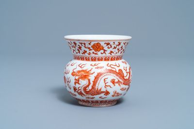 Een Chinese ijzerrode 'draken' zhadou, Tongzhi