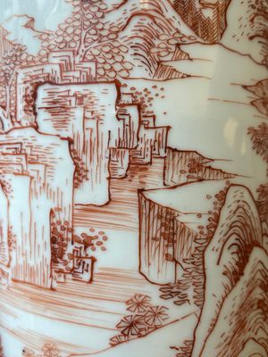 Een Chinese ijzerrode rouleau vaas, gesigneerd Xi Yi 西逸, Kangxi — foto 9