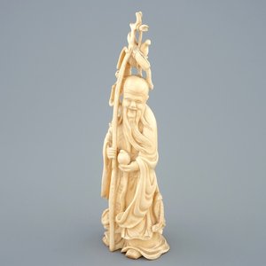 Een Chinese ivoren figuur van Shou Lao, eind 19e eeuw — foto 1