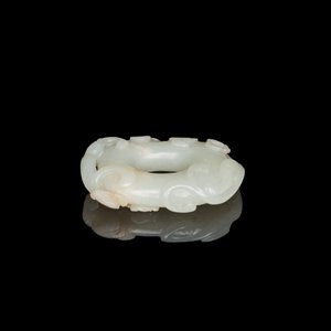 Een Chinese jade sculptuur met twee chilongs, Qing — foto 3