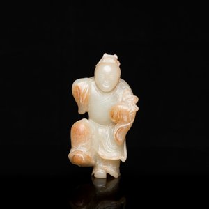 Een Chinese jade sculptuur van een jongen, 18/19e eeuw — foto 2