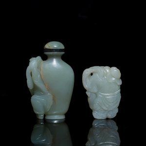 Een Chinese jade snuiffles en een figuur van een jongen, Qing — foto 4