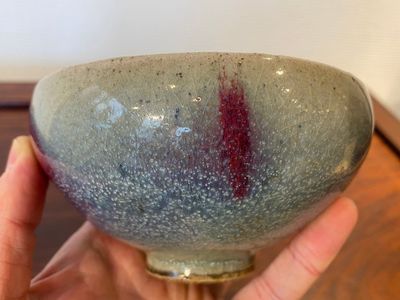 Een Chinese junyao kom met purperen spatten, Ming of later — foto 12
