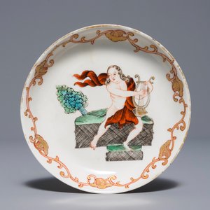 Een Chinese kop en schotel met mythologisch decor van Pan met zijn lier, Qianlong — foto 2