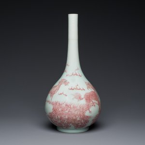 Een Chinese koperrode flesvormige vaas met kylins, Qianlong — foto 2